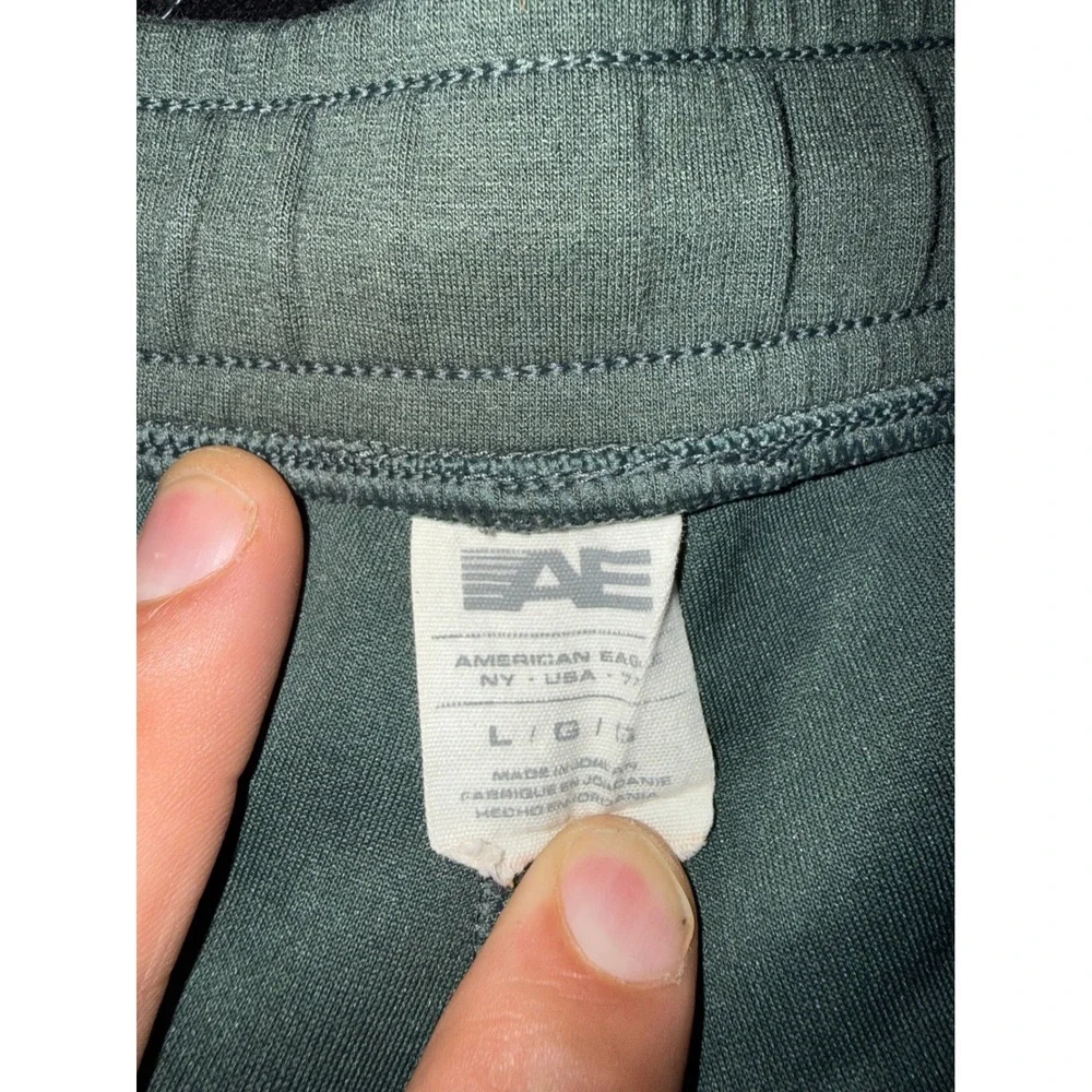 American Eagle Activewear Joggers Mens L Green Drawstring Recycled Blend